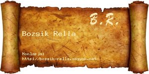 Bozsik Rella névjegykártya